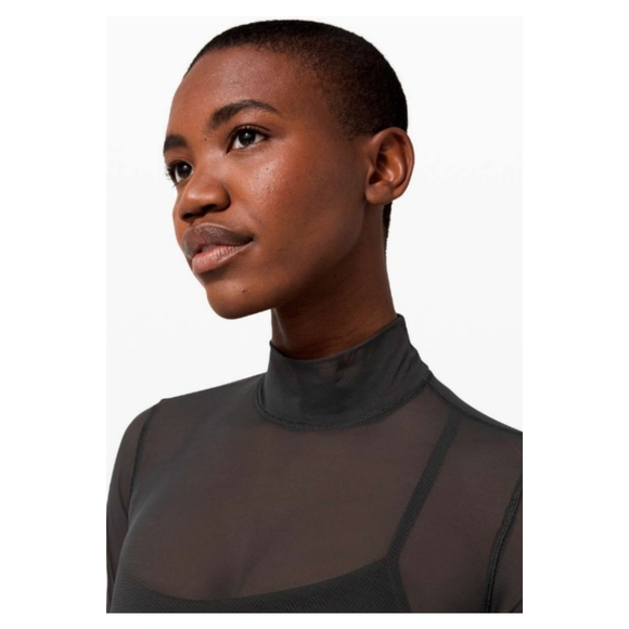 Lululemon Sheer Thrill Mock Neck Long Sleeve - Black - Picture 5 of 9